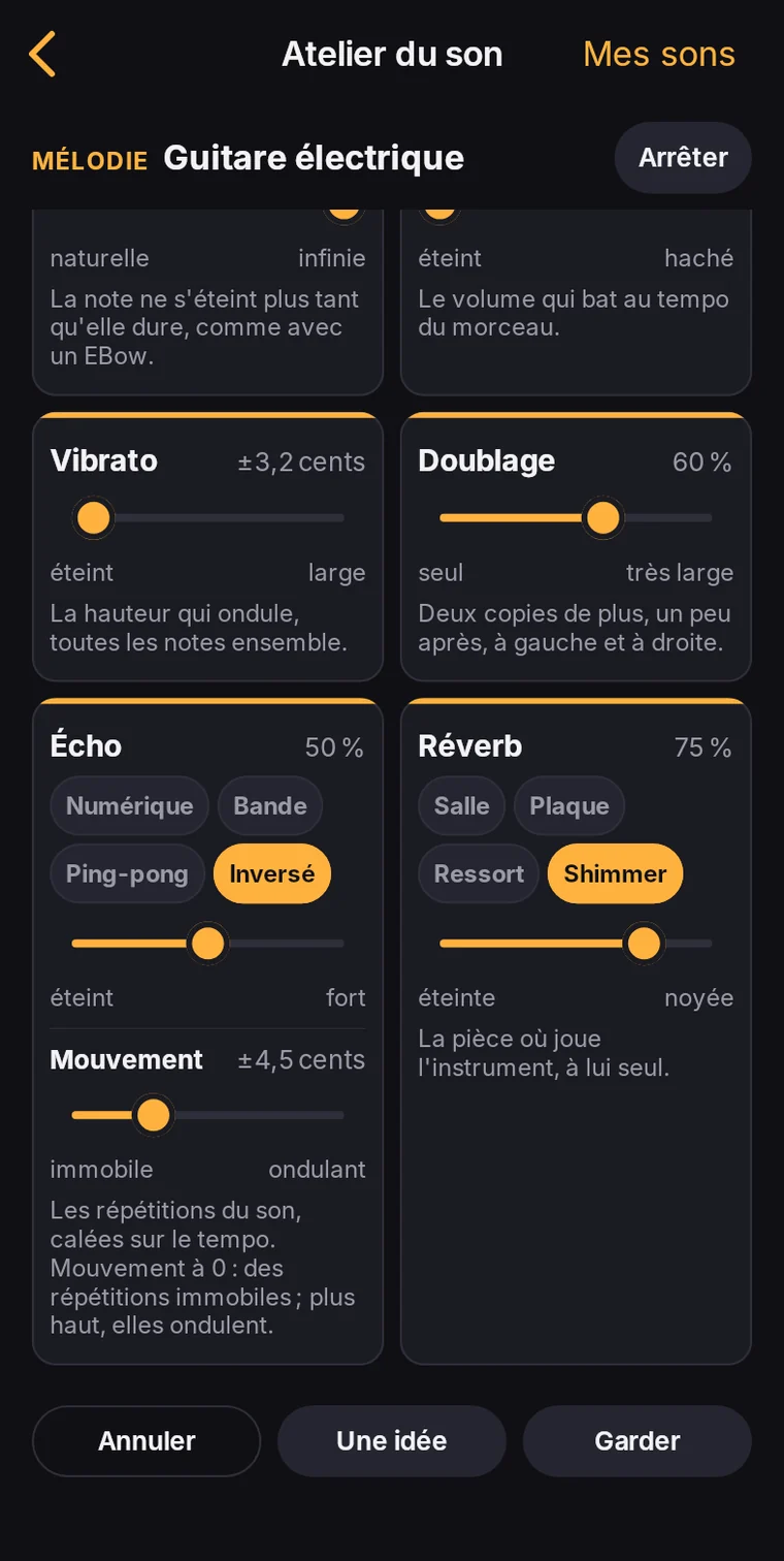 Les pédales de la guitare électrique : Vibrato, Doublage, Écho en Inversé, Réverb en Shimmer